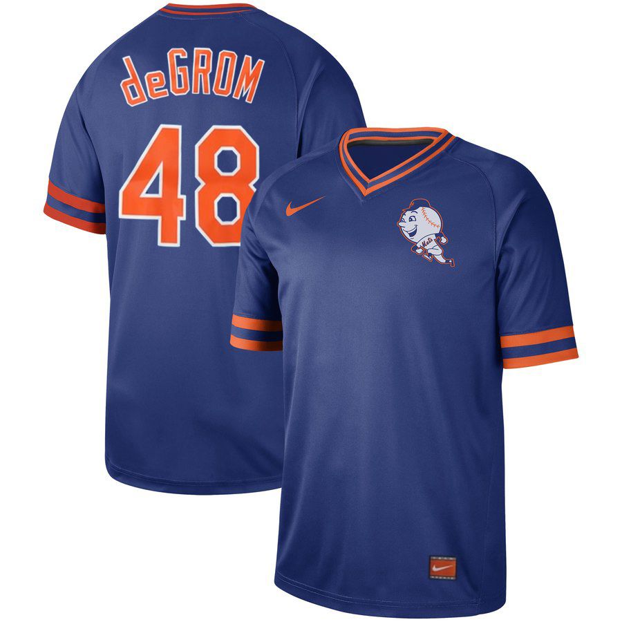 Men New York Mets #48 deGrom Blue Nike Cooperstown Collection Legend V-Neck MLB Jersey->cincinnati reds->MLB Jersey